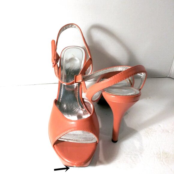 Anne Michelle Open Toe Slingback Stiletto Heel, Size 9 Strappy Platform Heel - Picture 11 of 11